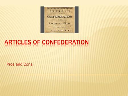 ARTICLES OF CONFEDERATION