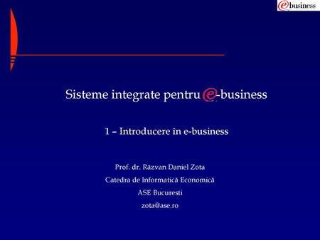 Sisteme integrate pentru -business