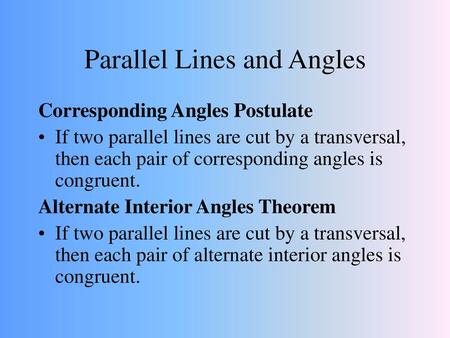 Parallel Lines and Angles