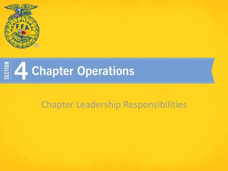 Chapter Leadership Responsibilities