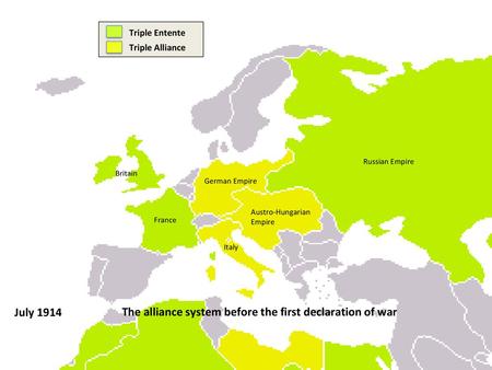 The alliance system before the first declaration of war