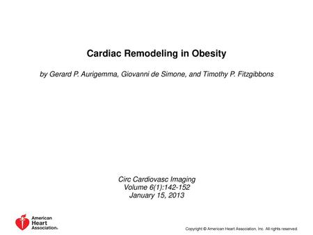 Cardiac Remodeling in Obesity