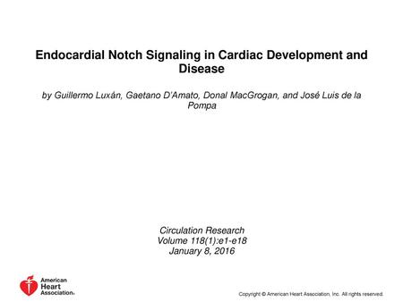 Endocardial Notch Signaling in Cardiac Development and Disease