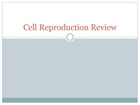 Cell Reproduction Review