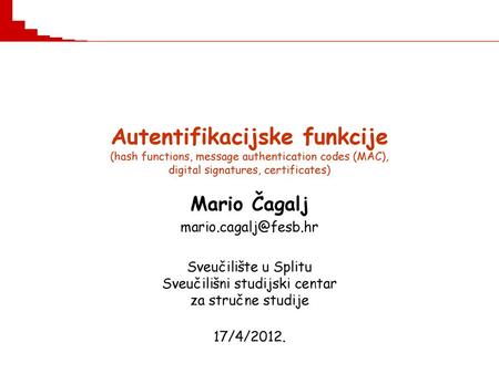 Sveučilište u Splitu Sveučilišni studijski centar za stručne studije