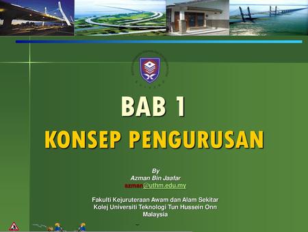 BAB 1 KONSEP PENGURUSAN By Azman Bin Jaafar