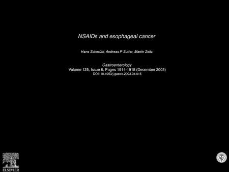 NSAIDs and esophageal cancer