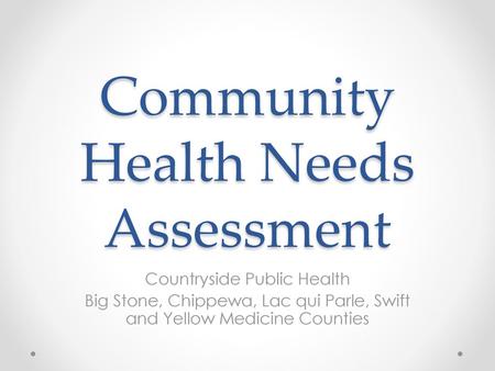 Community Health Needs Assessment