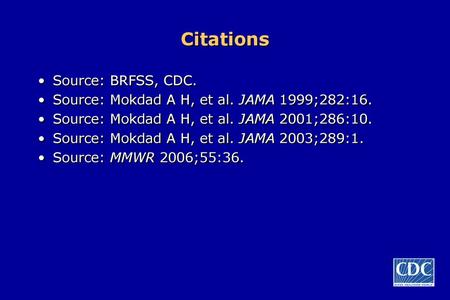 Citations Source: BRFSS, CDC.