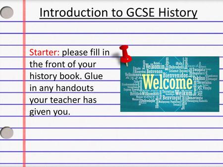 Introduction to GCSE History