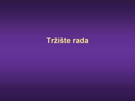 Tržište rada.