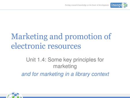 Marketing and promotion of electronic resources