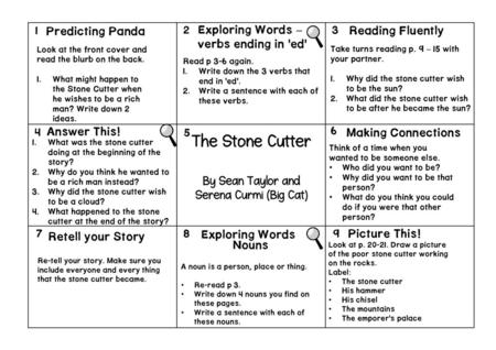 The Stone Cutter Exploring Words – Predicting Panda Reading Fluently