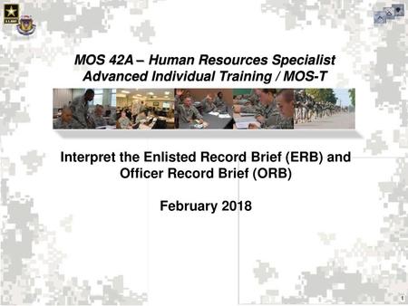 MOS 42A – Human Resources Specialist