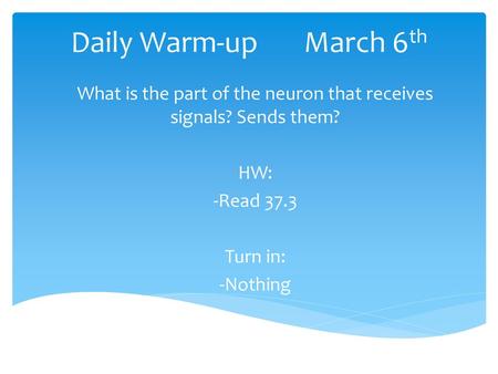 What is the part of the neuron that receives signals? Sends them?