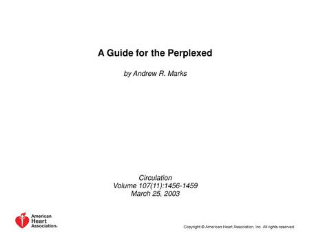 A Guide for the Perplexed