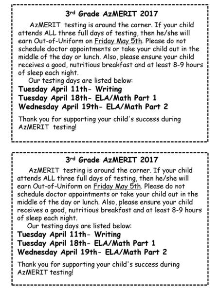 3rd Grade AzMERIT rd Grade AzMERIT 2017