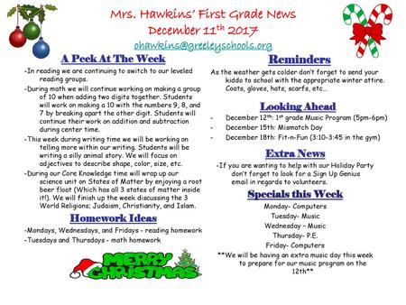 A Peek At The Week -In reading we are continuing to switch to our leveled reading groups. -During math we will continue working on making a group of 10.