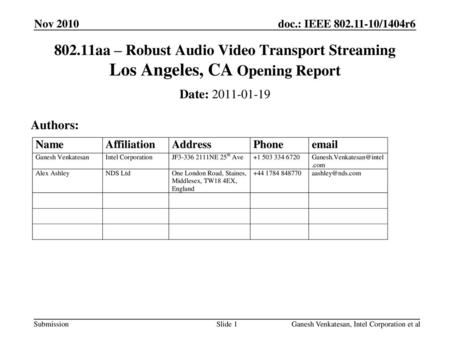 September 2008 doc.: IEEE /1003r0 Nov 2010