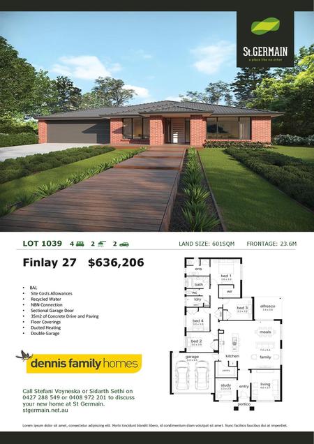 Finlay 27 $636,206 LOT LAND SIZE: 601SQM FRONTAGE: 23.6M