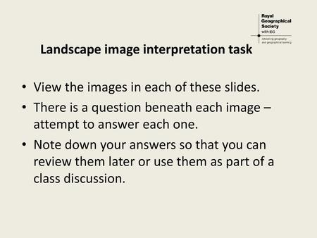 Landscape image interpretation task