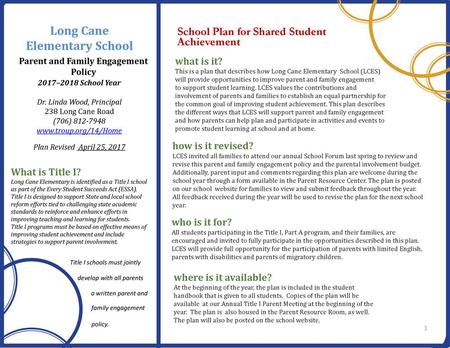 Parent and Family Engagement Policy