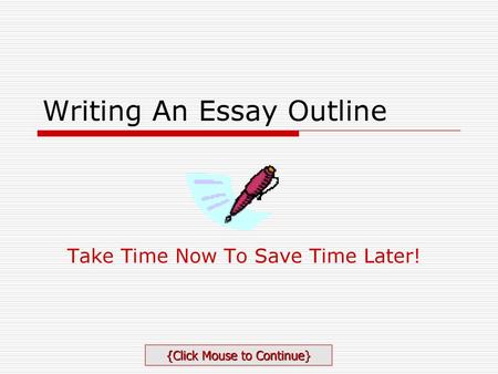 Writing An Essay Outline