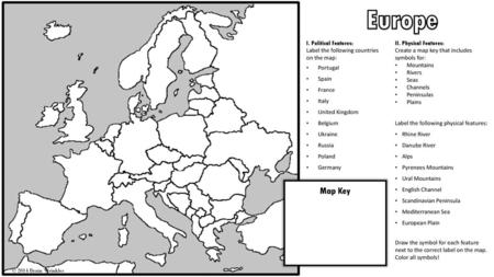 Europe Map Key I. Political Features: