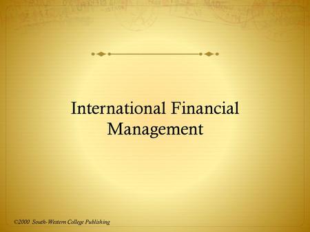 International Financial Management