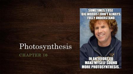 Photosynthesis Chapter 10.