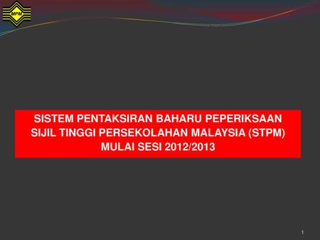 Senarai Mata Pelajaran STPM Baharu