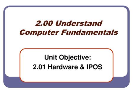 2.00 Understand Computer Fundamentals