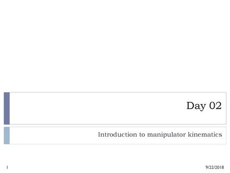 Introduction to manipulator kinematics