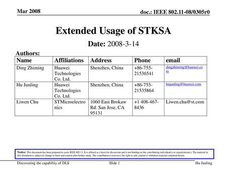 Extended Usage of STKSA