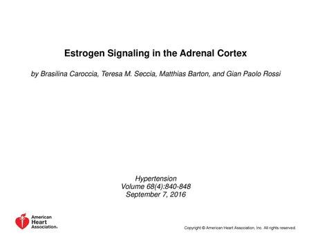 Estrogen Signaling in the Adrenal Cortex