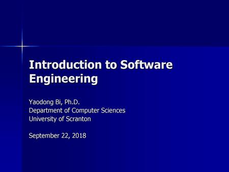 Introduction to Software Engineering