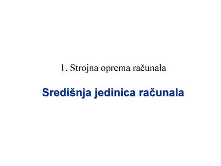 Središnja jedinica računala