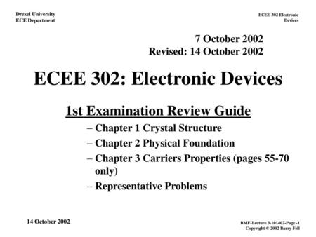 ECEE 302: Electronic Devices