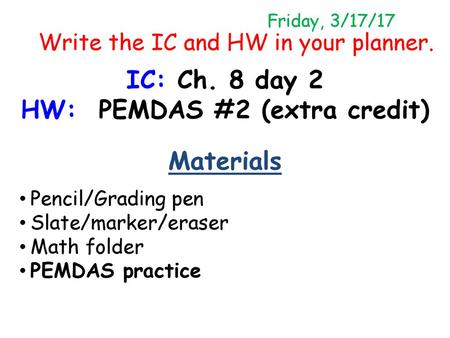 HW: PEMDAS #2 (extra credit)