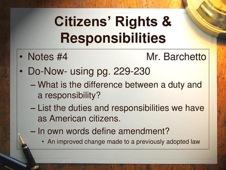 Citizens’ Rights & Responsibilities