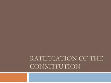 Ratification of the Constitution