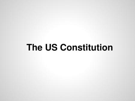 The US Constitution.