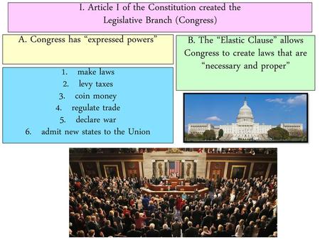 A. Congress has “expressed powers”