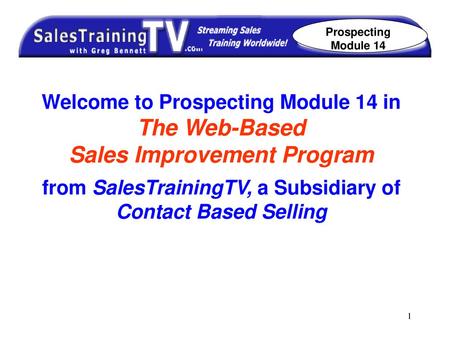 The Web-Based Sales Improvement Program