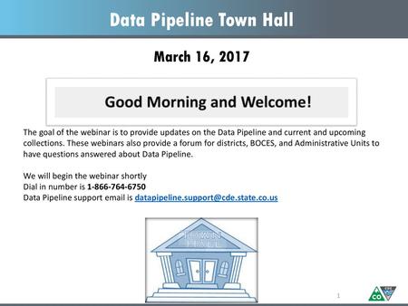 Data Pipeline Town Hall March 16, 2017