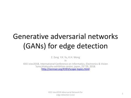 Generative adversarial networks (GANs) for edge detection