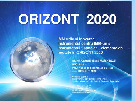 ORIZONT 2020 IMM-urile și inovarea.