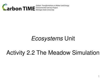 Ecosystems Unit Activity 2.2 The Meadow Simulation