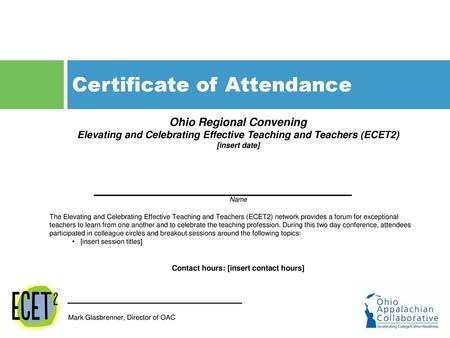 Certificate of Attendance