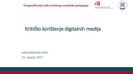 Kritičko korištenje digitalnih medija